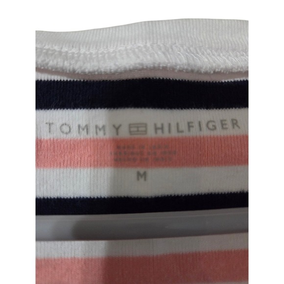 Tommy Hilfiger Striped T-Shirt Dress Pink Navy White Casual Womens - Picture 2 of 4
